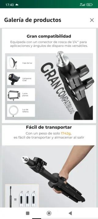 Trípode de luz para fotografía 2,8m nuevo