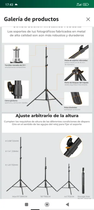 Trípode de luz para fotografía 2,8m nuevo