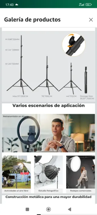 Trípode de luz para fotografía 2,8m nuevo