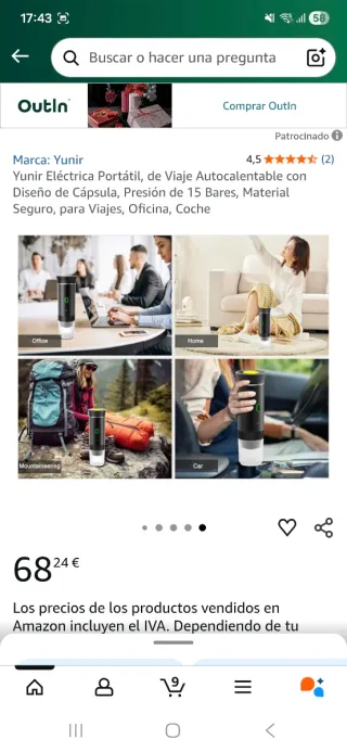 Cafetera Espresso Portátil 3 en 1