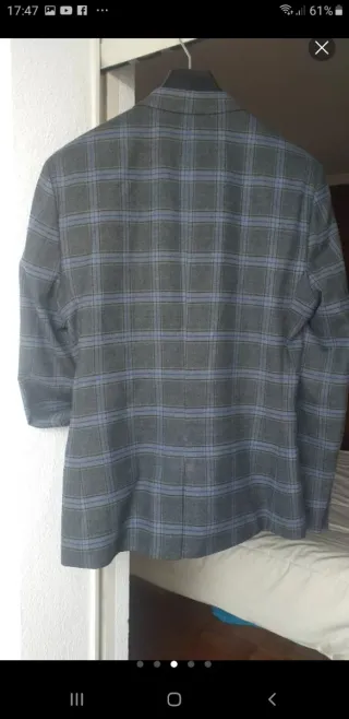 Americana ASOS cuadros gris y azul