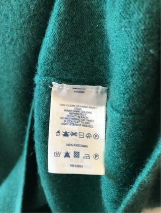 Jersey Lana Cashmere Land's End Talla S/M Verde