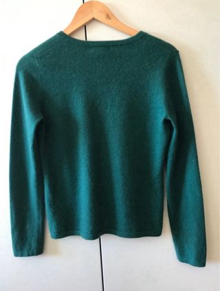 Jersey Lana Cashmere Land's End Talla S/M Verde