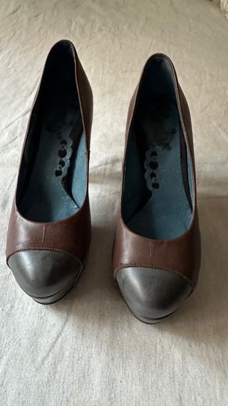 Zapatos de piel tacón plataforma