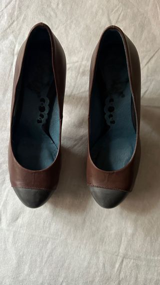 Zapatos de piel tacón plataforma