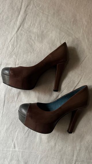 Zapatos de piel tacón plataforma