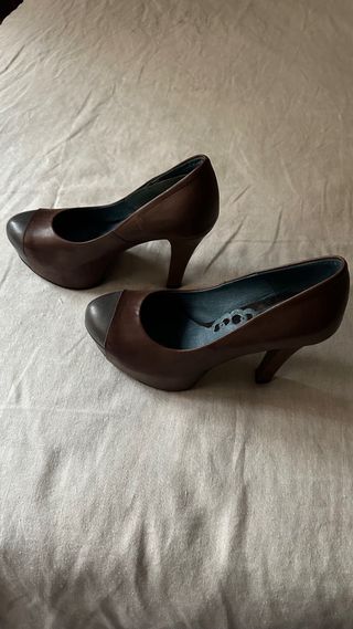 Zapatos de piel tacón plataforma