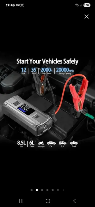 Arrancador Coche/Camión 12V 2000A CXY