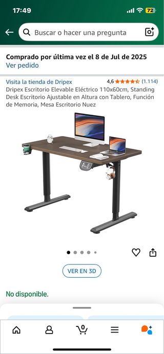 Escritorio Elevable Eléctrico Dripex 110x60cm