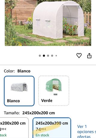 Invernadero Outsunny 250x200x200 cm Blanco