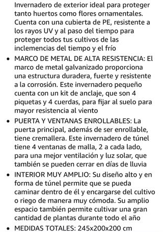 Invernadero Outsunny 250x200x200 cm Blanco