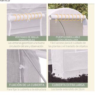 Invernadero Outsunny 250x200x200 cm Blanco