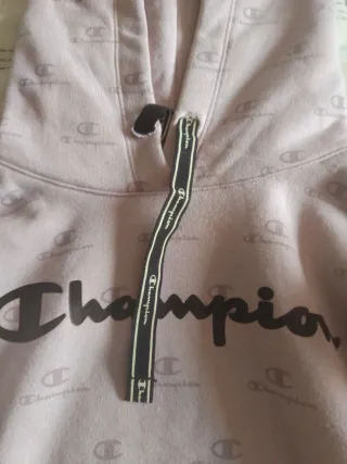 Sudadera Champion Rosa Logo Repetido