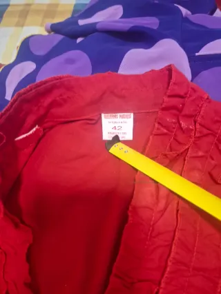 Traje Flamenca Rociera Rojo.falda y camisa