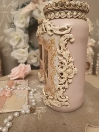 Pareja Frascos Decorativos Vintage