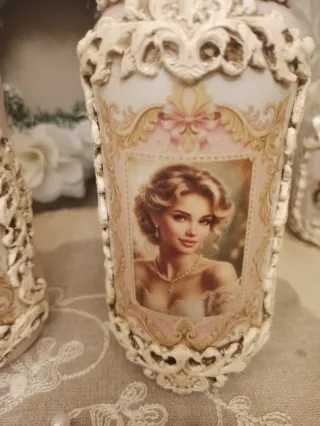 Pareja Frascos Decorativos Vintage