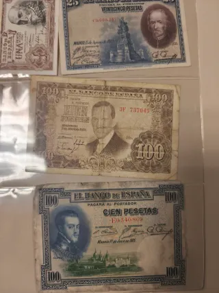 Lote Billetes Antiguos España Pesetas