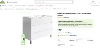 Mueble de baño Moon blanco 100x48 cm