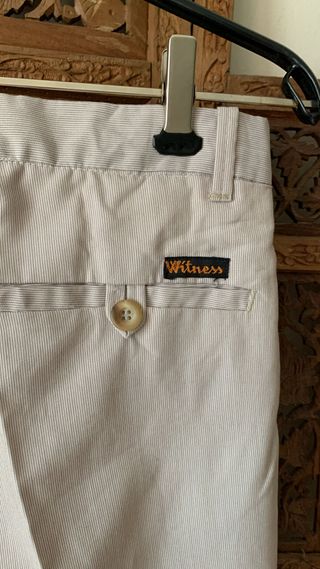 Pantalon vintage raya dimplomática marrón