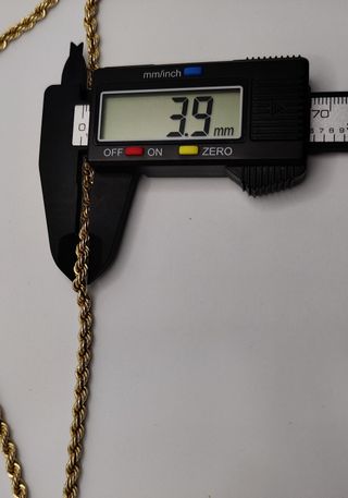 Cadena Salomónica de oro de 18k, 14.25 g, 61 cm.