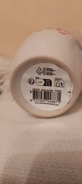 Tazza Love con cuori bianca e oro