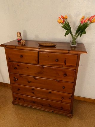 Cómoda/Cajonera pino maciza 6 cajones 120cm