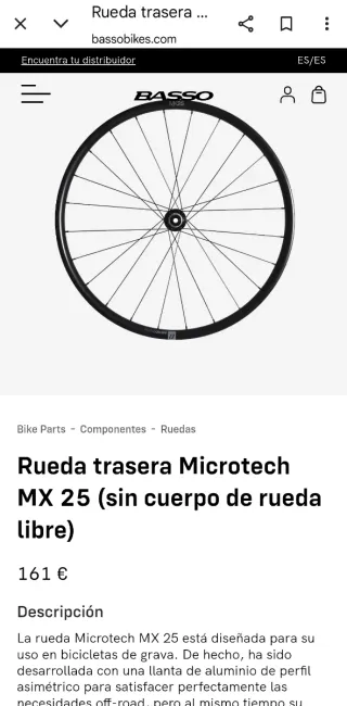 Ruedas de aluminio Microtech MX 25 Basso