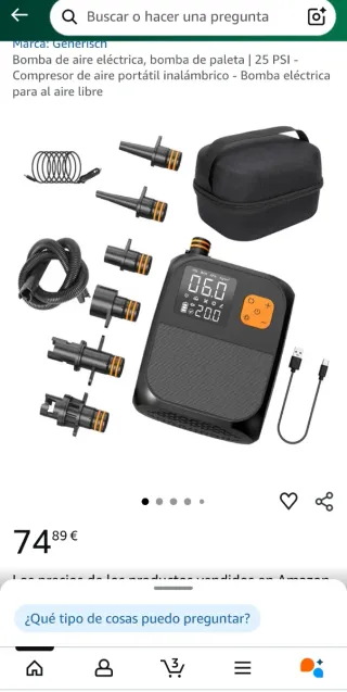 Compresor Aire Inalámbrico Batería Luz powerbank