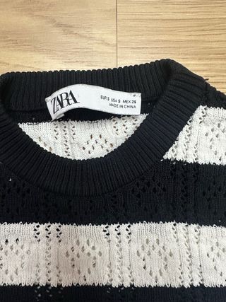 Jersey Zara Rayas Blanco y Negro