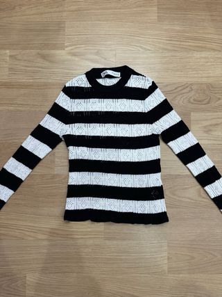 Jersey Zara Rayas Blanco y Negro