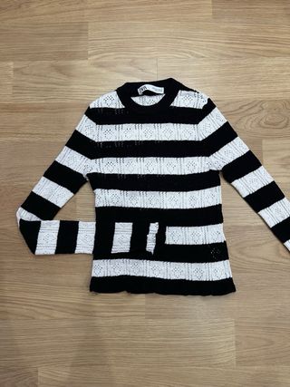 Jersey Zara Rayas Blanco y Negro