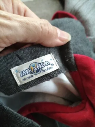 Vestido invierno niña gris y rojo 4 años