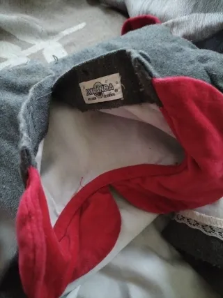 Vestido invierno niña gris y rojo 4 años