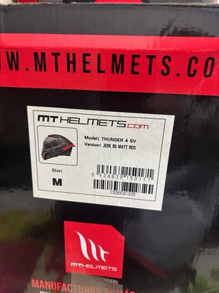 Casco Moto MT Helmets Gris y Rojo