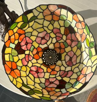 Lámpara Tiffany Bronce Escultura Villani