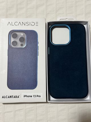 Funda iPhone 13 Pro Alcanside Alcantara Azul