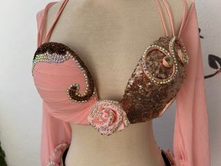 Traje Danza Oriental Dorado y Rosa