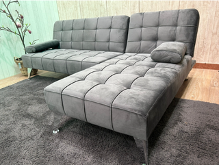 Sofá cama chaise longue negro terciopelo