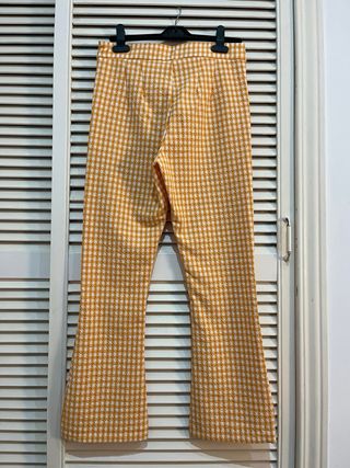 Pantalón recto ancho cuadros Bershka 36 nuevo