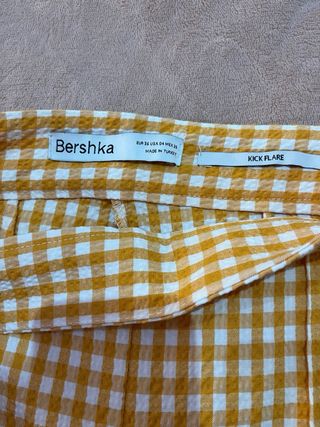 Pantalón recto ancho cuadros Bershka 36 nuevo