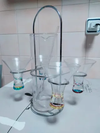 Juego Vintage Jarra y Vasos Cóctel