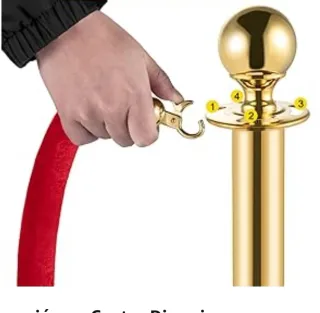 Conjunto 4 postes Mophorn con cuerda roja