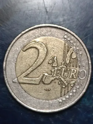 Moneta 2 Euro Grecia 2002 Errore Conio.