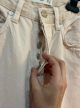 Pantalón vaquero beige claro y oscuro Mango 36