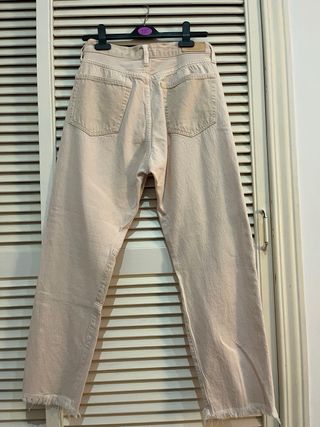 Pantalón vaquero beige claro y oscuro Mango 36