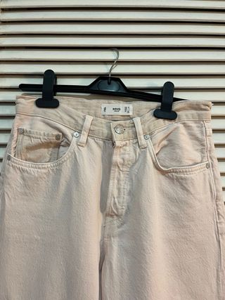 Pantalón vaquero beige claro y oscuro Mango 36