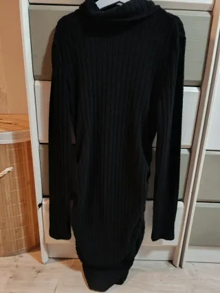 Vestido de algodón negro invierno