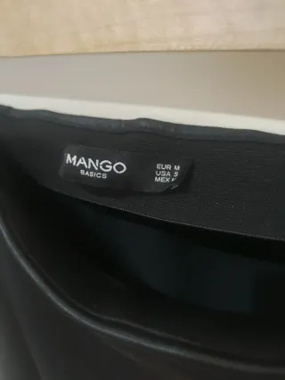 Falda Mango polipiel negra Talla M