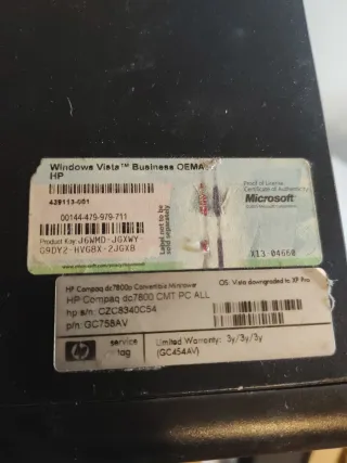 2x HP Compaq DC7800 CMT Torre PC