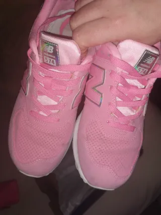URGE !!New Balance 574 Rosa Brillante plateado T38